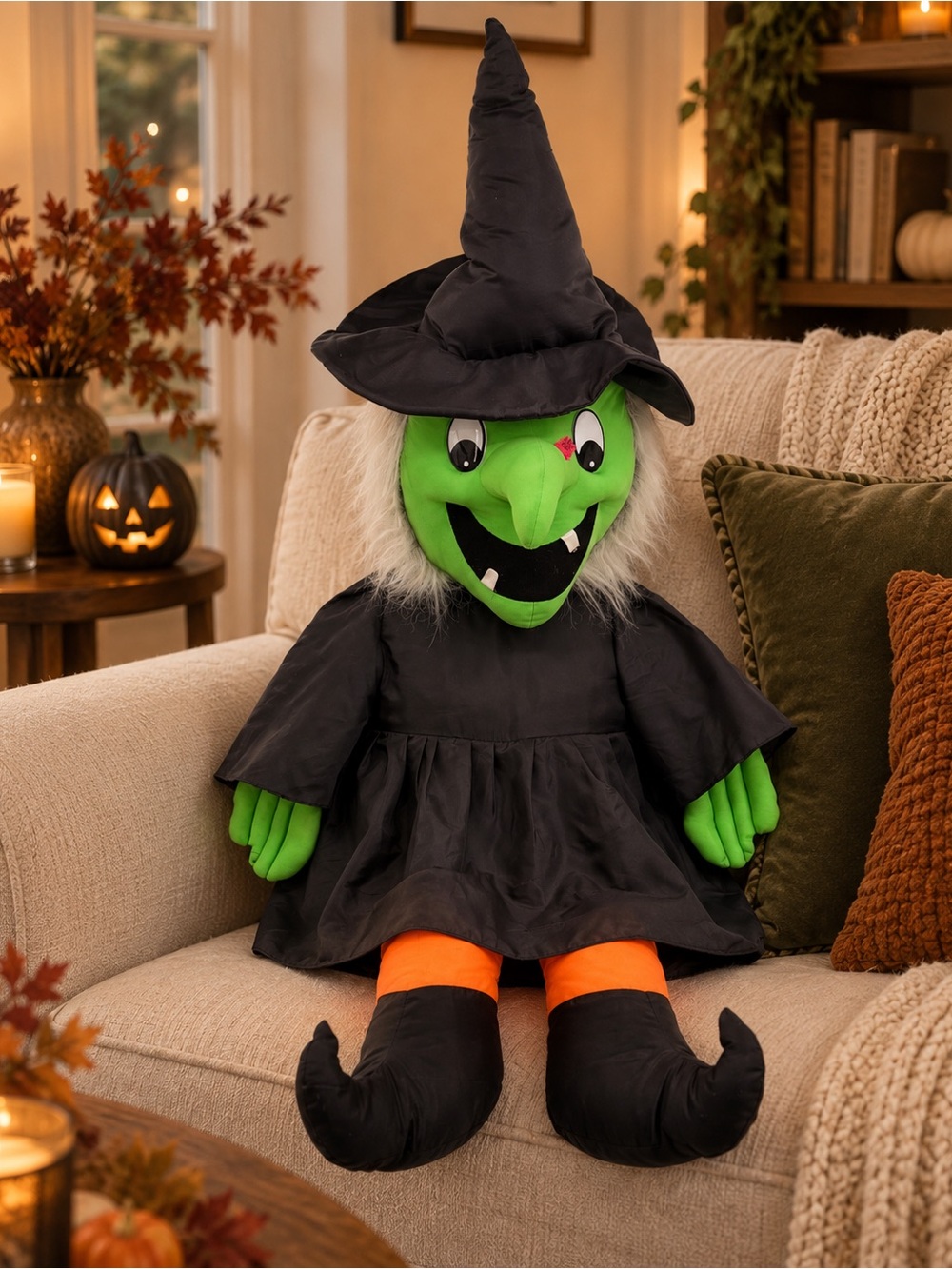 Goffa Vintage Jumbo Halloween Witch Plush Hanging Decoration